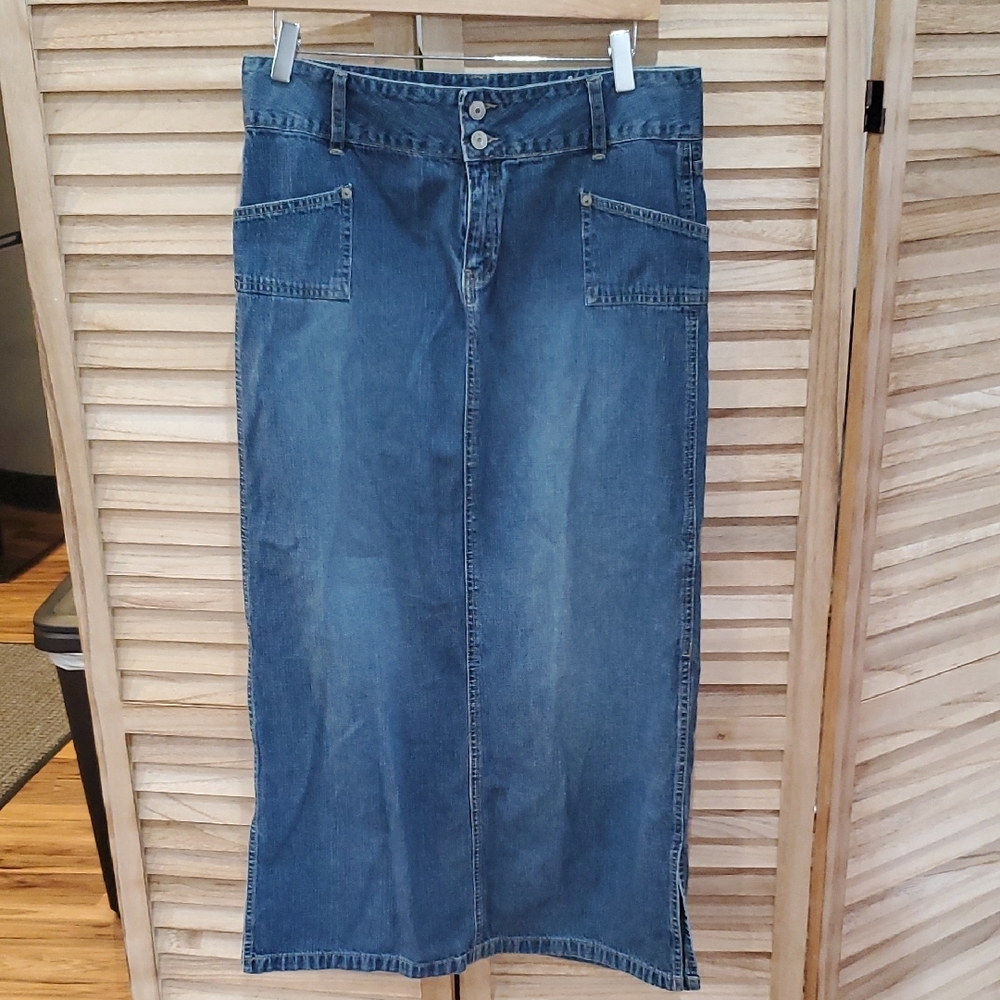 Vintage Unionbay Denim Maxi Pencil Skirt Sz 11